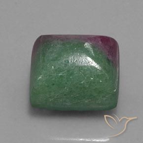 13.67캐럿 천연 다색 루비-Zoisite, 바게트, 불투명체