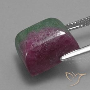 13.67캐럿 천연 다색 루비-Zoisite, 바게트, 불투명체