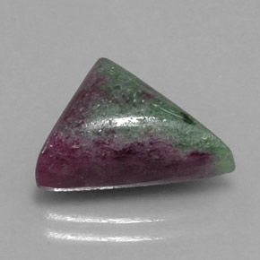 8.77캐럿 천연 멀티컬러 루비 조이사이트, 트릴리언, 13.9×13.8 mm, 불투명체
