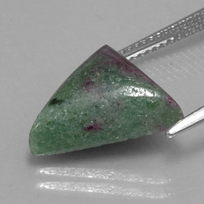 8.77캐럿 천연 멀티컬러 루비 조이사이트, 트릴리언, 13.9×13.8 mm, 불투명체