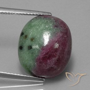 15.00캐럿 천연 멀티컬러 루비 조이사이트, 타원형 컷, 16.6×14 mm, 불투명체