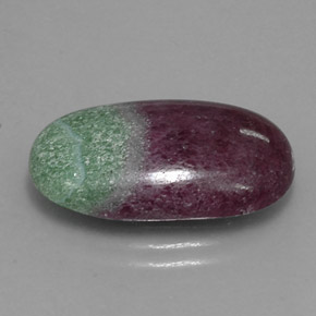 13.64캐럿 천연 멀티컬러 루비 조이사이트, 타원형 컷, 20.6×12.4 mm, 불투명체