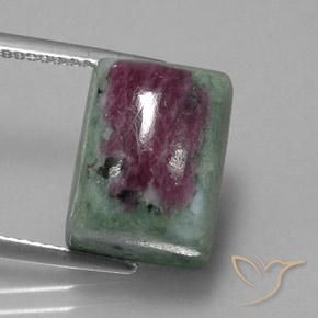 15.55ct 자연스러운 다색 루비-Zoisite, 바게트, 불투명체