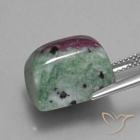 15.55캐럿 천연 다색 루비-Zoisite, 바게트, 불투명체