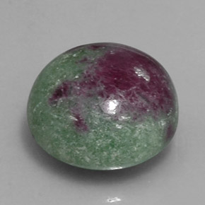 12.41캐럿 천연 멀티컬러 루비 조이사이트, 라운드 컷, 13.66 mm, 불투명체