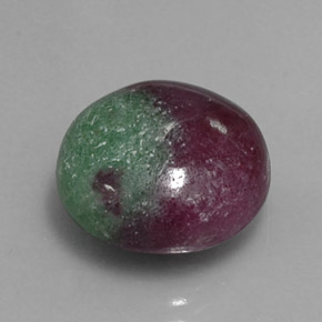 12.48캐럿 천연 멀티컬러 루비 조이사이트, 라운드 컷, 13.46 mm, 불투명체