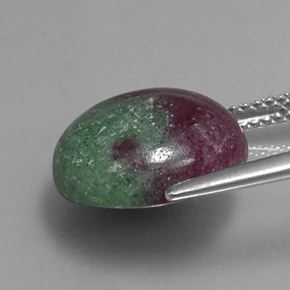 12.48캐럿 천연 멀티컬러 루비 조이사이트, 라운드 컷, 13.46 mm, 불투명체