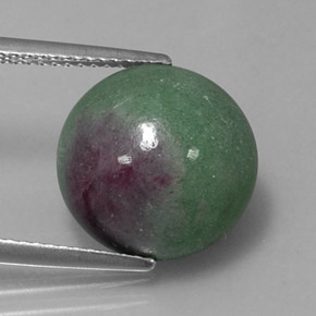 10.33캐럿 천연 멀티컬러 루비 조이사이트, 라운드 컷, 13.01 mm, 불투명체