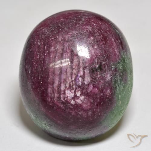 74.53ct 자연스러운 다색 루비-Zoisite, 타원형, 불투명체