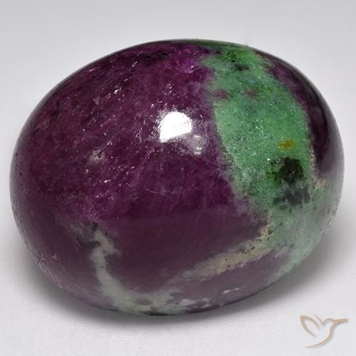 97.01ct 자연스러운 다색 루비-Zoisite, 타원형, 불투명체
