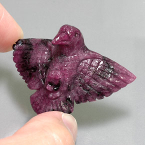 48.53캐럿 천연 멀티컬러 루비 조이사이트, 멋진 모양, 39.8×28.6 mm, 불투명체