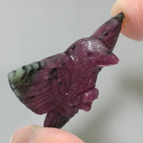 51.61캐럿 천연 멀티컬러 루비 조이사이트, 멋진 모양, 39.6×27 mm, 불투명체