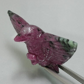 51.61캐럿 천연 멀티컬러 루비 조이사이트, 멋진 모양, 39.6×27 mm, 불투명체