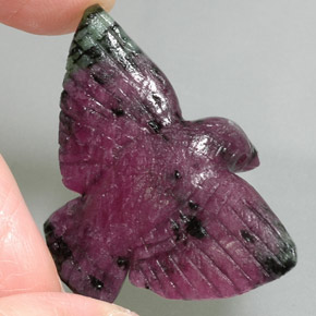 51.61캐럿 천연 멀티컬러 루비 조이사이트, 멋진 모양, 39.6×27 mm, 불투명체