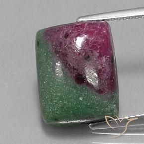 12.24ct 자연스러운 다색 루비-Zoisite, 바게트, 불투명체