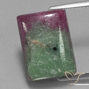 11.43ct 자연스러운 다색 루비-Zoisite, 바게트, 불투명체