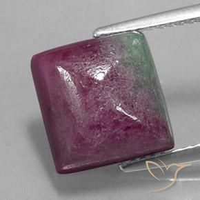 8.93ct 자연스러운 다색 루비-Zoisite, 정사각형, 불투명체