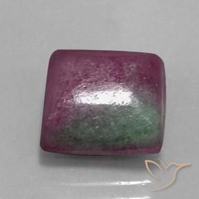8.93캐럿 천연 다색 루비-Zoisite, 정사각형, 불투명체
