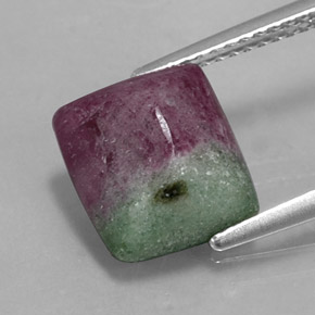 5.41캐럿 천연 멀티컬러 루비 조이사이트, 스퀘어, 10.1×9.2 mm, 불투명체