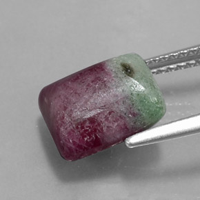 5.41캐럿 천연 멀티컬러 루비 조이사이트, 스퀘어, 10.1×9.2 mm, 불투명체
