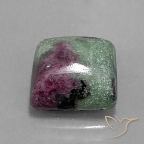 6.74캐럿 천연 다색 루비-Zoisite, 정사각형, 불투명체