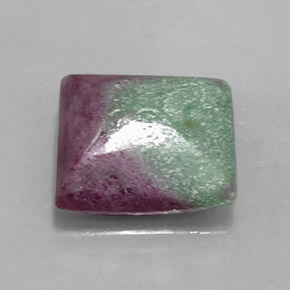 5.70캐럿 천연 멀티컬러 루비 조이사이트, 스퀘어, 10.8×10.8 mm, 불투명체