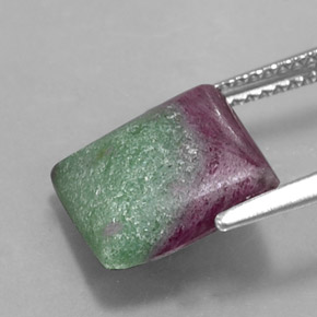 5.70캐럿 천연 멀티컬러 루비 조이사이트, 스퀘어, 10.8×10.8 mm, 불투명체