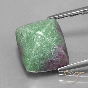 7.76ct 자연스러운 다색 루비-Zoisite, 바게트, 불투명체
