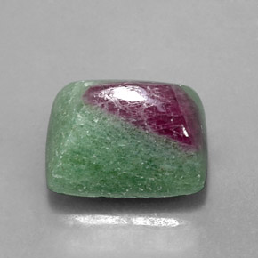 11.45캐럿 천연 멀티컬러 루비 조이사이트, 바게트, 13.2×11.2 mm, 불투명체