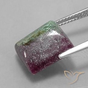 10.64캐럿 천연 다색 루비-Zoisite, 바게트, 불투명체