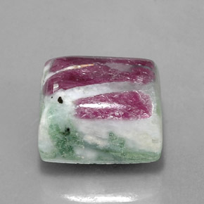11.84캐럿 천연 멀티컬러 루비 조이사이트, 바게트, 12.5×11.1 mm, 불투명체