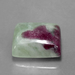 9.96캐럿 천연 멀티컬러 루비 조이사이트, 바게트, 13.6×11.3 mm, 불투명체