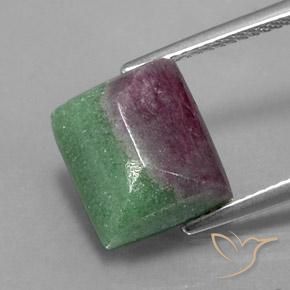8.29ct 자연스러운 다색 루비-Zoisite, 바게트, 불투명체