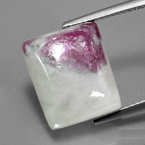 9.46캐럿 천연 멀티컬러 루비 조이사이트, 바게트, 13.6×11.4 mm, 투명한