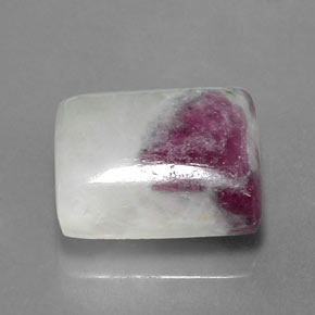 9.46캐럿 천연 멀티컬러 루비 조이사이트, 바게트, 13.6×11.4 mm, 투명한