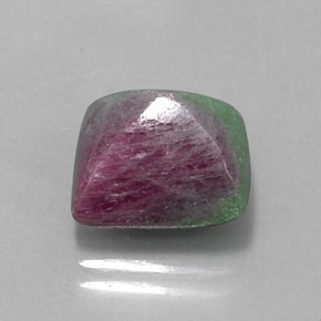 8.46캐럿 천연 멀티컬러 루비 조이사이트, 스퀘어, 11.4×10.2 mm, 불투명체