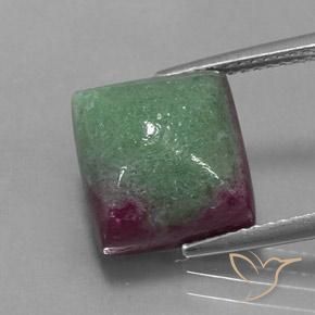 9.91ct 자연스러운 다색 루비-Zoisite, 정사각형, 불투명체