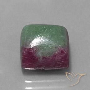 9.91캐럿 천연 다색 루비-Zoisite, 정사각형, 불투명체