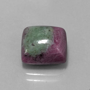 7.62캐럿 천연 멀티컬러 루비 조이사이트, 스퀘어, 10.5×9.8 mm, 불투명체