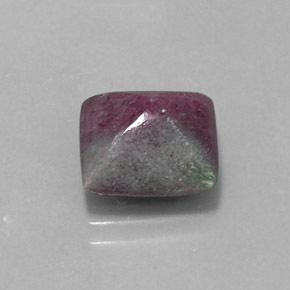 5.24캐럿 천연 멀티컬러 루비 조이사이트, 스퀘어, 9.8×9.5 mm, 불투명체