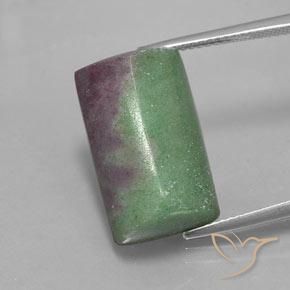 16.75캐럿 천연 다색 루비-Zoisite, 바게트, 불투명체