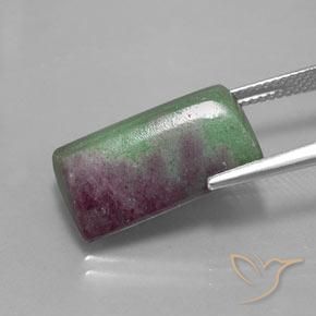 16.75캐럿 천연 다색 루비-Zoisite, 바게트, 불투명체