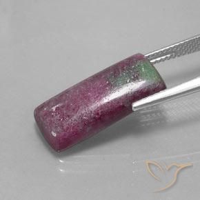 10.58캐럿 천연 다색 루비-Zoisite, 바게트, 불투명체