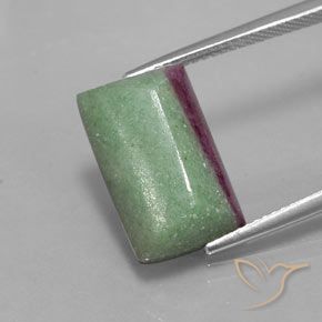 12.20캐럿 천연 다색 루비-Zoisite, 바게트, 불투명체