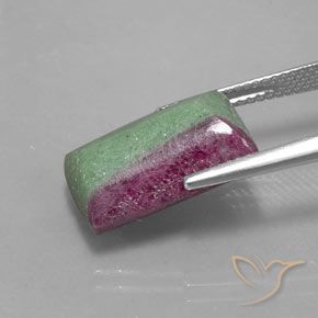 12.20캐럿 천연 다색 루비-Zoisite, 바게트, 불투명체
