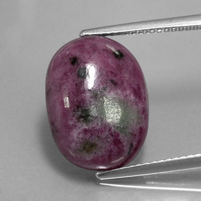 13.33캐럿 천연 멀티컬러 루비 조이사이트, 타원형 컷, 16×12 mm, 불투명체