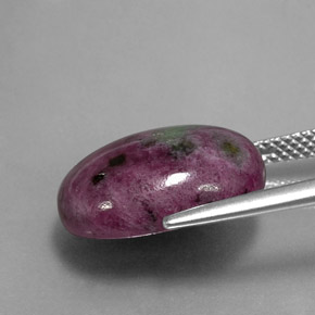 13.33캐럿 천연 멀티컬러 루비 조이사이트, 타원형 컷, 16×12 mm, 불투명체