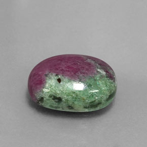 9.17캐럿 천연 멀티컬러 루비 조이사이트, 타원형 컷, 14.7×11.2 mm, 불투명체
