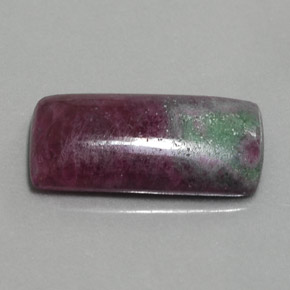 14.27캐럿 천연 멀티컬러 루비 조이사이트, 바게트, 20.9×10.5 mm, 불투명체