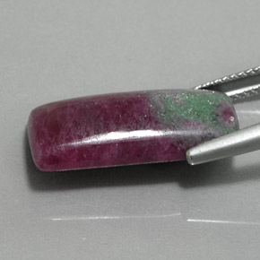 14.27캐럿 천연 멀티컬러 루비 조이사이트, 바게트, 20.9×10.5 mm, 불투명체